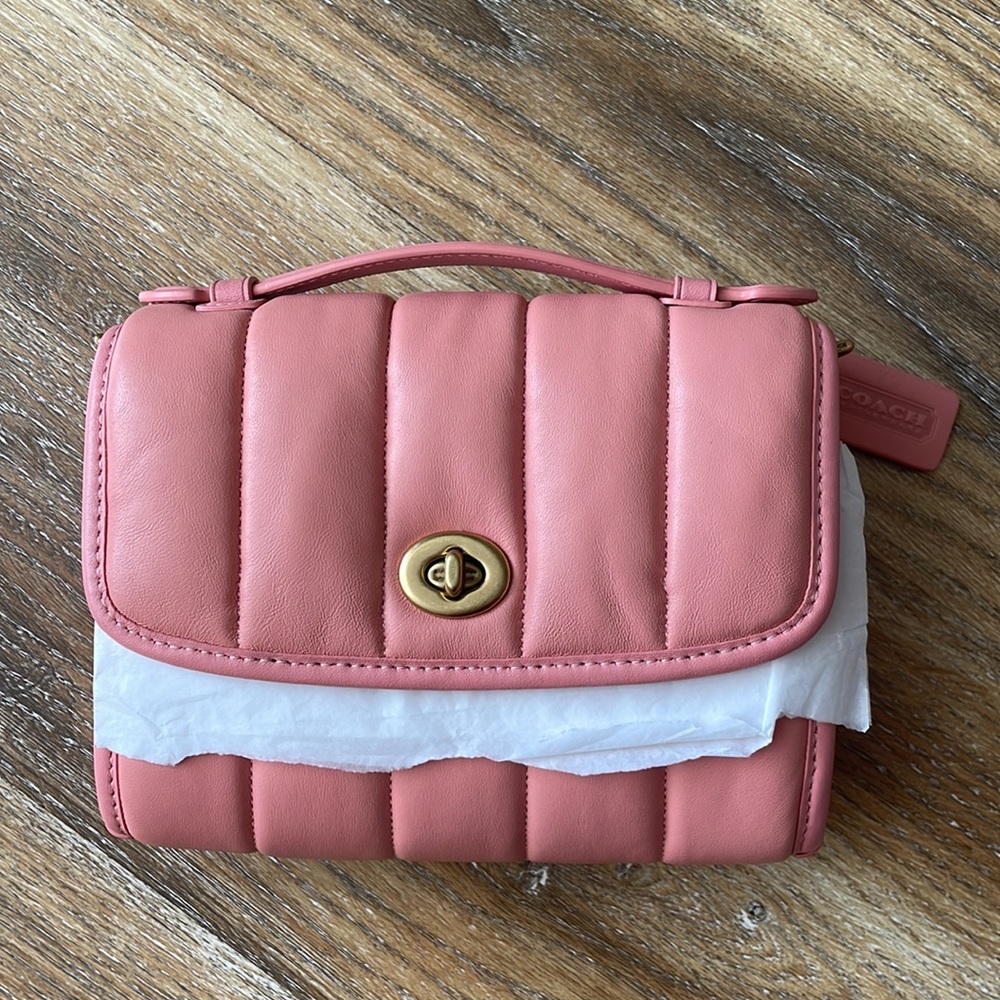 Coach Kip Turnlock Crossbody With Quilting in Candy Pink